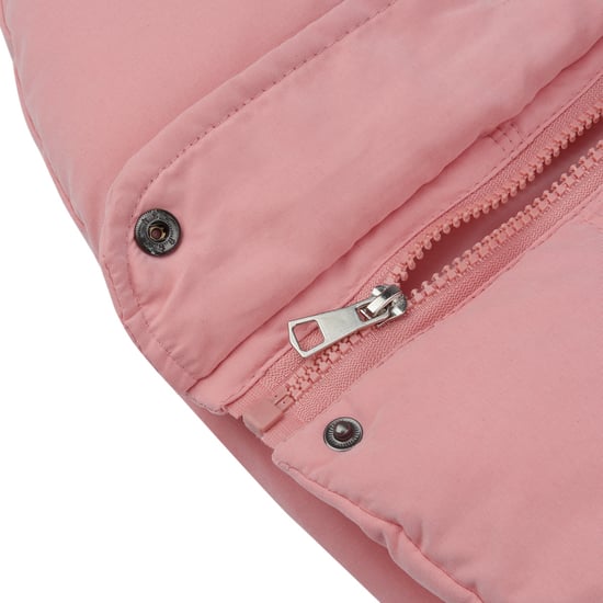 Damen Steppweste mit Kapuze Freizeitweste Dicker K?rperw?rmer Outdoor Rosa - Image 6