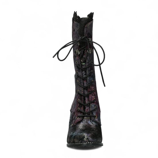 Laura Vita Alcbane 0351 Violet Floral Damen Gothic Viktorianische Lederstiefel mit Absatz - Image 4
