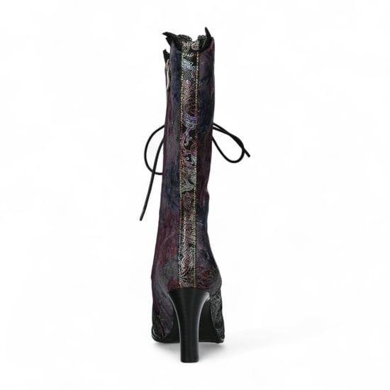 Laura Vita Alcbane 0351 Violet Floral Damen Gothic Viktorianische Lederstiefel mit Absatz - Image 6