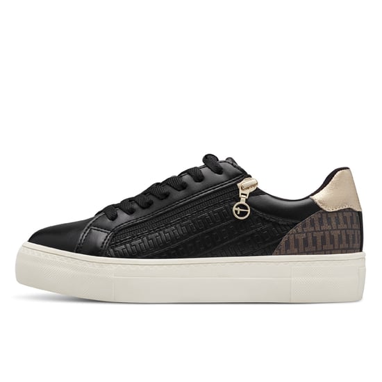 Tamaris Damen Schwarz Gold Kunstleder Fashion Schnürschuhe - Image 4