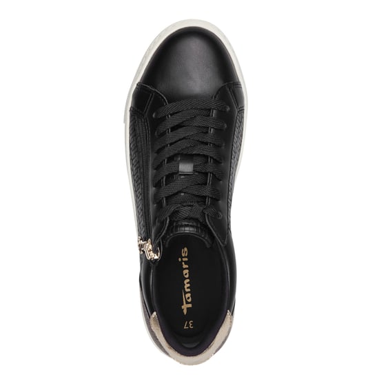 Tamaris Damen Schwarz Gold Kunstleder Fashion Schnürschuhe - Image 5
