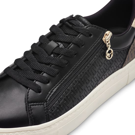 Tamaris Damen Schwarz Gold Kunstleder Fashion Schnürschuhe - Image 6