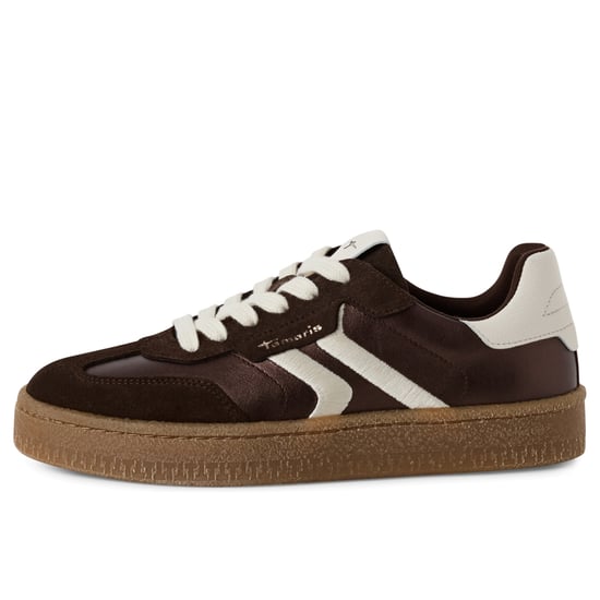 Tamaris Damen Braun Weiß Wildleder Mode Schnürschuhe - Image 4