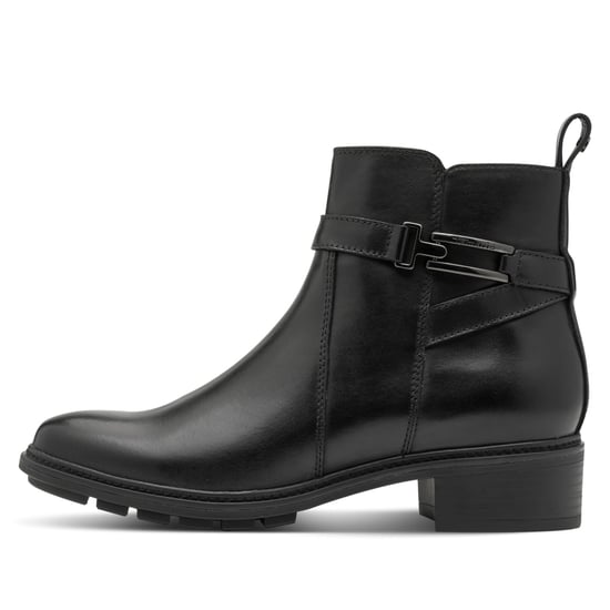 Tamaris Damen Biker-Stiefeletten aus schwarzem Leder mit Schnalle und Reißverschluss - Image 4