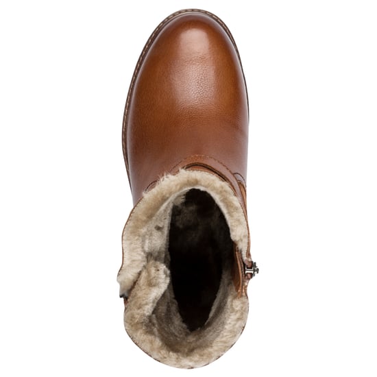 Tamaris Damen Winter Cognac Tan Braun Leder Schnalle Reißverschluss Biker Stiefeletten - Image 5