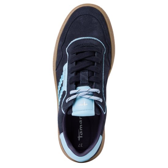 Tamaris Damen Marineblaue Leder Fashion Stripe Schnür-Sneakers - Image 5