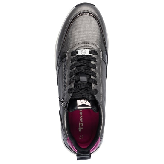 Tamaris Damen Pewter Silver Pink Fashion Schnür-Sneaker mit Reißverschluss - Image 5