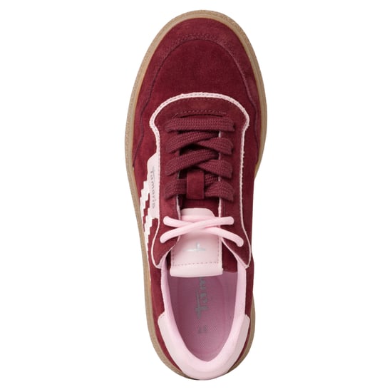 Tamaris Damen Merlot Burgunderrot Leder Fashion Stripe Schnür-Sneakers - Image 5