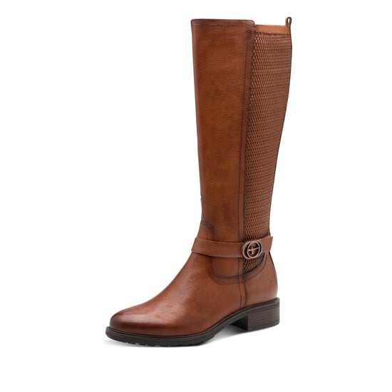 Tamaris Damen Cognac Braun Hellbraun Leder Kniehohe Reitstiefel - Image 3