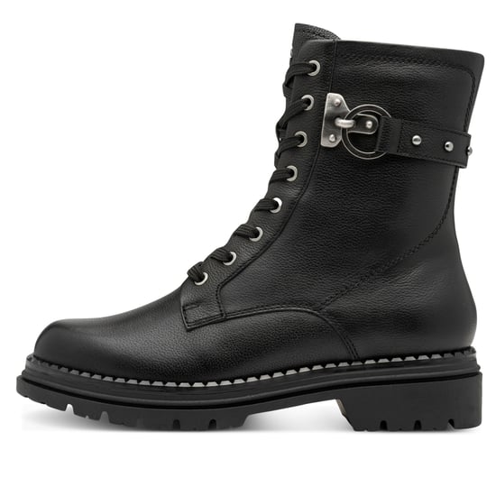 Tamaris Damen Fashion Schwarze Leder Schnürstiefeletten mit Reißverschluss - Image 4