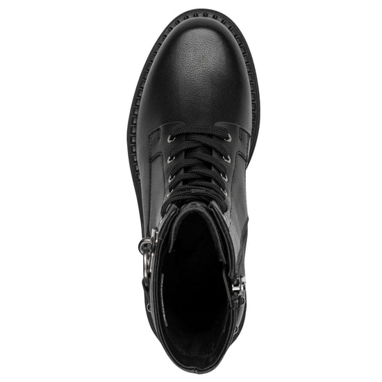 Tamaris Damen Fashion Schwarze Leder Schnürstiefeletten mit Reißverschluss - Image 5