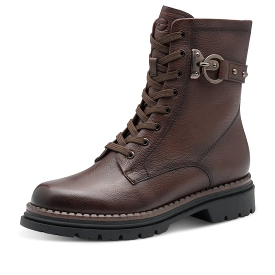 Tamaris Damen Fashion Braun Leder Schnürstiefeletten mit Reißverschluss - Image 3
