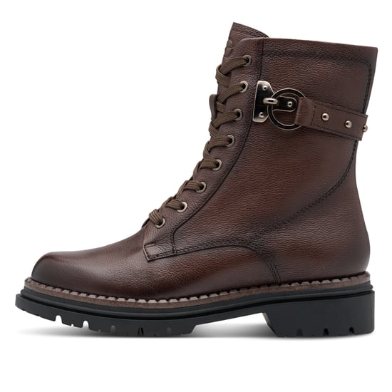 Tamaris Damen Fashion Braun Leder Schnürstiefeletten mit Reißverschluss - Image 4