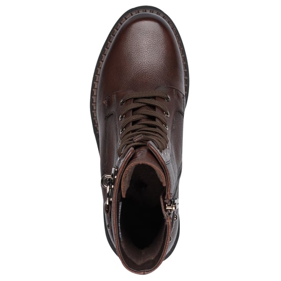 Tamaris Damen Fashion Braun Leder Schnürstiefeletten mit Reißverschluss - Image 5