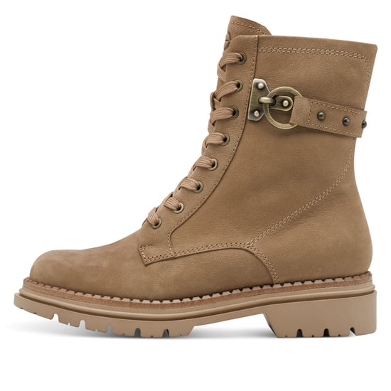 Tamaris Damen Fashion Camel Beige Leder Schnürstiefeletten mit Reißverschluss - Image 4