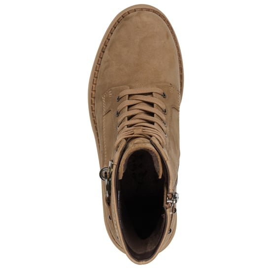 Tamaris Damen Fashion Camel Beige Leder Schnürstiefeletten mit Reißverschluss - Image 5