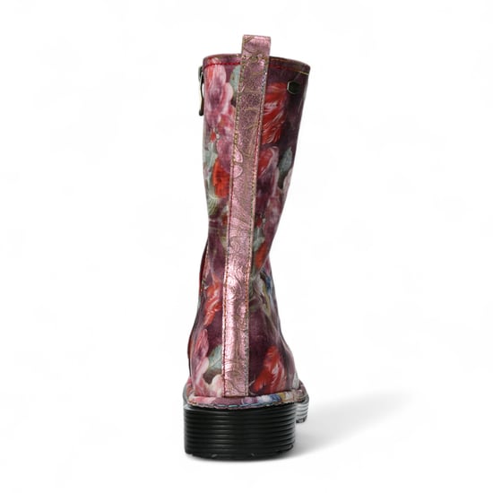 Laura Vita Incaso-18 Burgunderrot Floral Damen Gothic Viktorianische Lederstiefel - Image 6