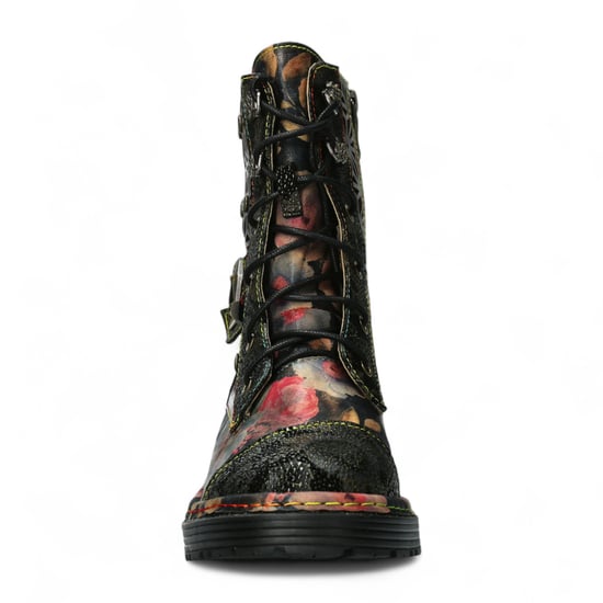 Laura Vita Incaso 36 Schwarze Damenstiefel mit Blumenmuster im Gothic-viktorianischen Stil aus Leder - Image 5