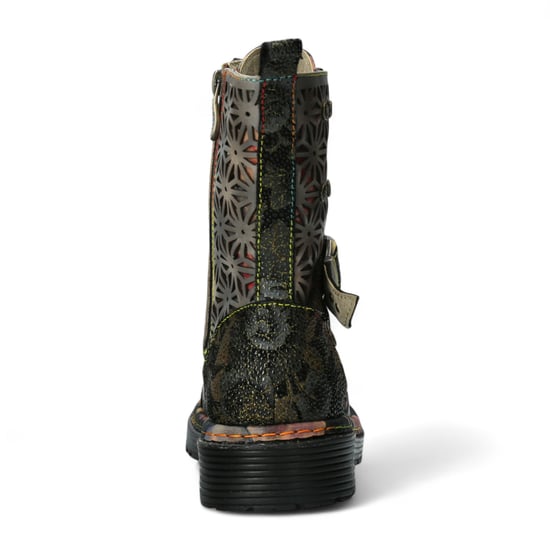 Laura Vita Incaso 36 Schwarze Damenstiefel mit Blumenmuster im Gothic-viktorianischen Stil aus Leder - Image 6