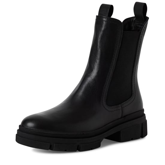 Tamaris Damen Klassische Chelsea-Stiefeletten aus schwarzem Leder mit hohem Überzug - Image 3