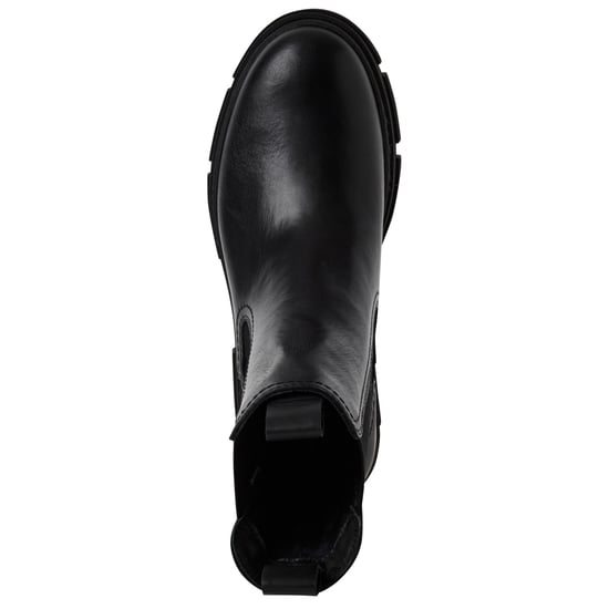 Tamaris Damen Klassische Chelsea-Stiefeletten aus schwarzem Leder mit hohem Überzug - Image 5