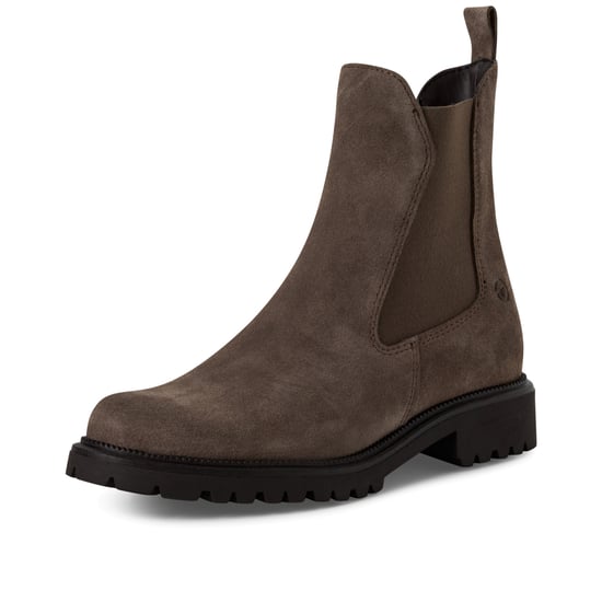 Tamaris Damen Taupe Braun Leder Klassische Hohe Chelsea Stiefeletten - Image 3