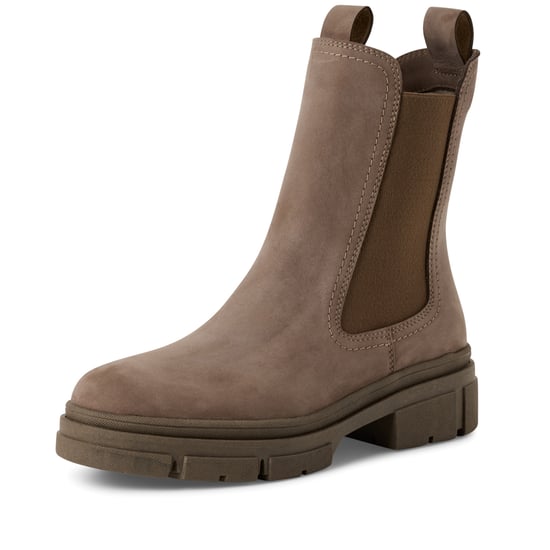 Tamaris Damen Dune Taupe Braun Leder Klassische High Pull-On Chelsea Stiefeletten - Image 3
