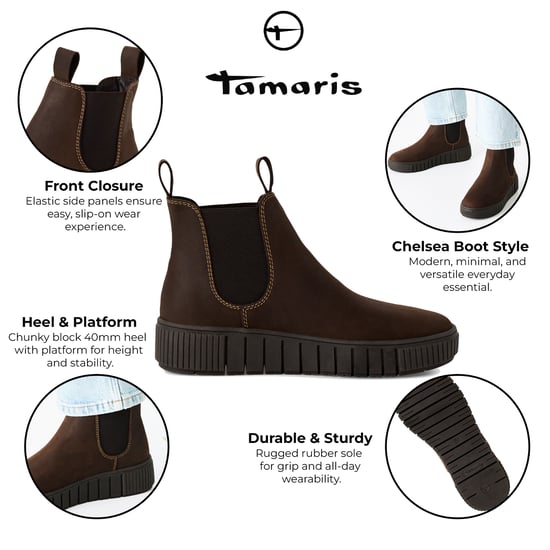 Tamaris Chelsea-Boots für Damen, braun, Leder - Image 2