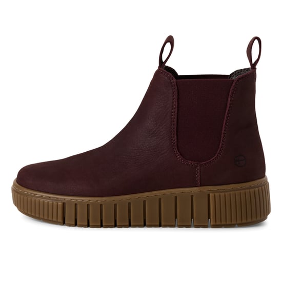 Tamaris Damen Bordeaux Burgunder Leder Chelsea Stiefeletten - Image 4