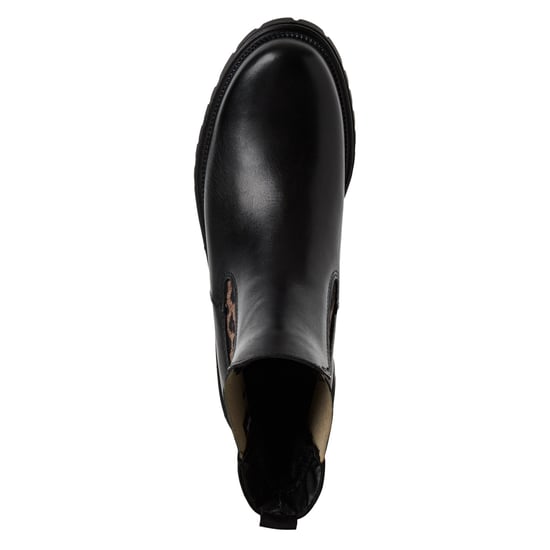 Tamaris Damen Schwarze Leoparden-Leder-Klassiker-High-Chelsea-Ankle-Boots - Image 5