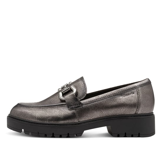 Tamaris Damen Zinn Silber Leder Loafer Slip-On Plateauschuhe - Image 4