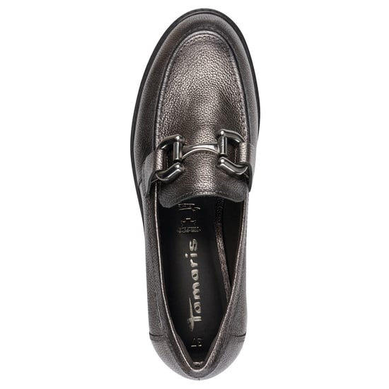 Tamaris Damen Zinn Silber Leder Loafer Slip-On Plateauschuhe - Image 5