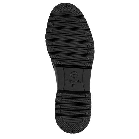 Tamaris Damen Schwarze Leder-Loafer Slip-On Plateauschuhe - Image 6