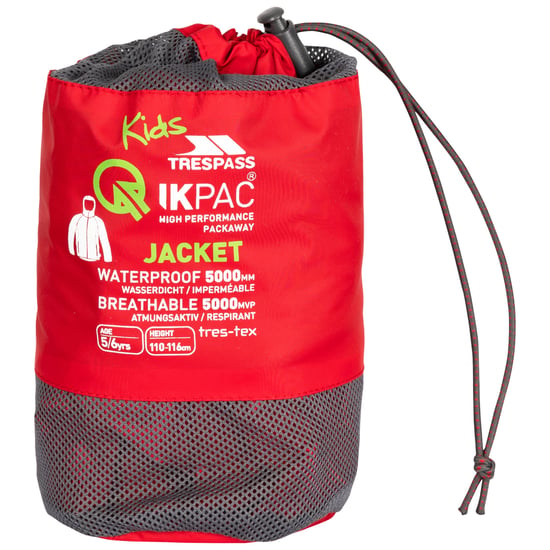 Trespass - "Qikpac" Jacke Zum Falten für Kinder (Rot) - Image 3