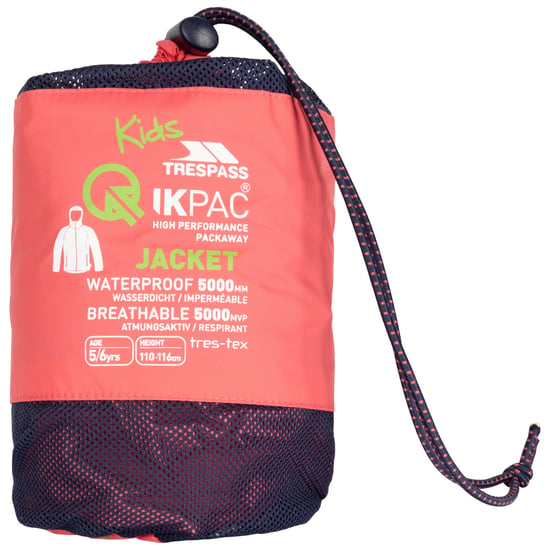 Trespass - "Qikpac" Jacke Zum Falten für Kinder (Pfirsichrot) - Image 3