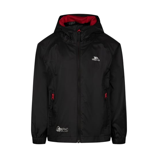 Trespass - "Qikpac" Jacke Zum Falten für Kinder (Schwarz/Rot) - Image 1