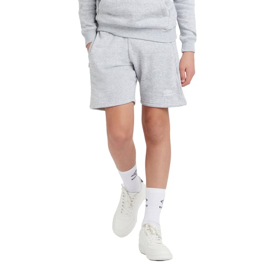 Umbro - "Club Leisure" Shorts für Kinder (Grau meliert/Weiß) - Image 3