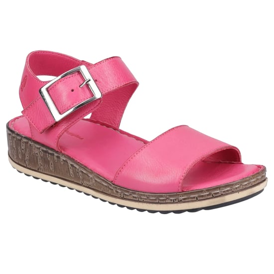 Hush Puppies - Damen Sandalen mit Keilabsatz "Ellie", Leder (Pink) - Image 3