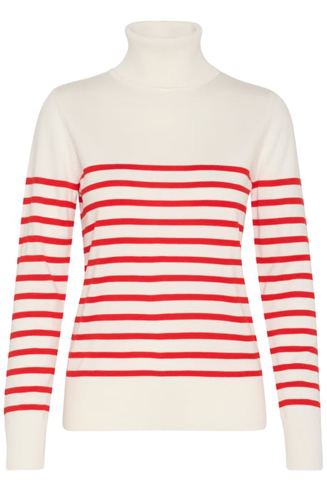 Rollkragen Gerade Passform white red - Image 4