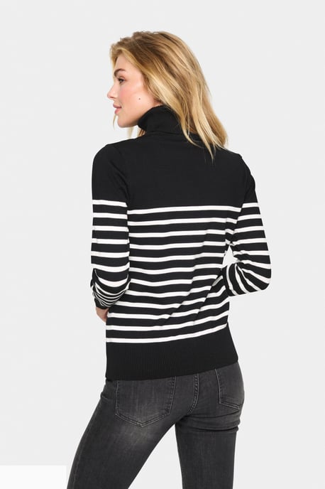 Rollkragen Gerade Passform black white - Image 3