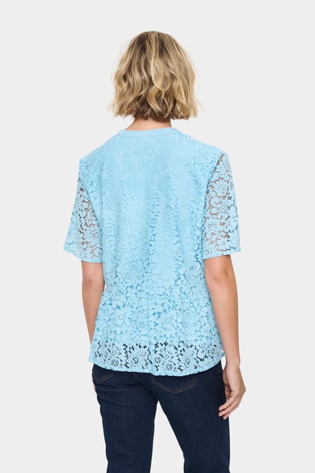 Kurzarm-Bluse Gerade Passform Airy Blue light blue - Image 5