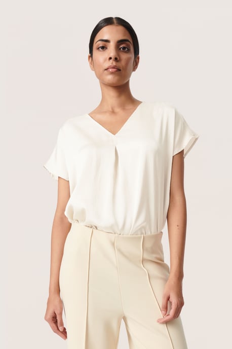 Ärmellose Bluse Gerade Passform Whisper White - Image 3