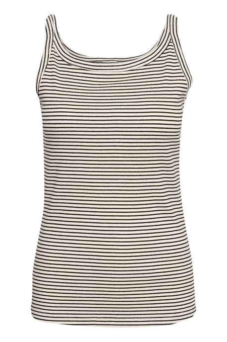 Jerseytop Tight fit Chalk/Black stripe white black - Image 4