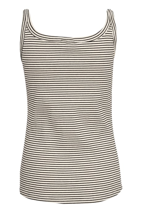 Jerseytop Tight fit Chalk/Black stripe white black - Image 5