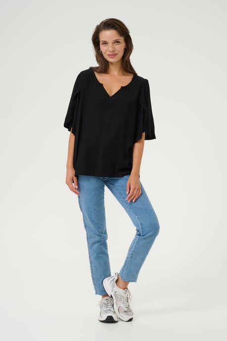 Kurzarm-Bluse Loose fit Black - Image 1