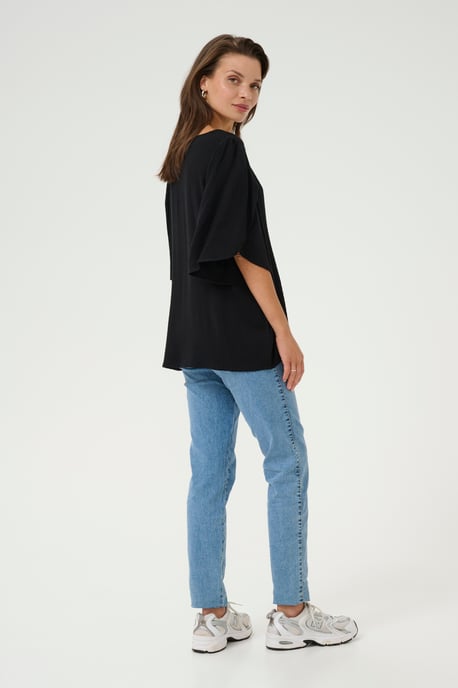 Kurzarm-Bluse Loose fit Black - Image 2