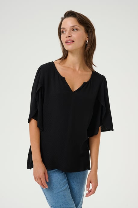 Kurzarm-Bluse Loose fit Black - Image 3