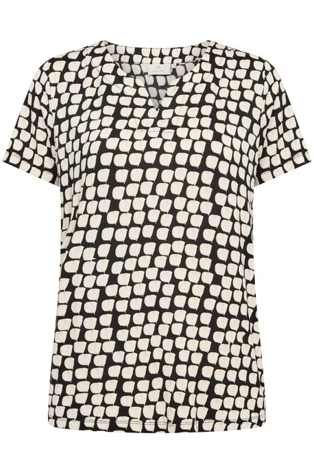 Kurzarm-Bluse Regular fit Black_Sand Graphic Dot black - Image 4