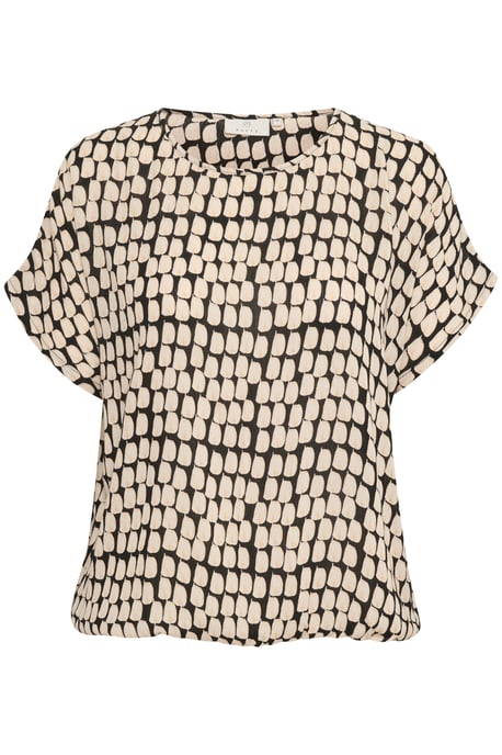 Kurzarm-Bluse Relaxed fit Black_Sand Graphic Dot black - Image 4
