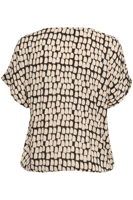 Kurzarm-Bluse Relaxed fit Black_Sand Graphic Dot black - Image 5
